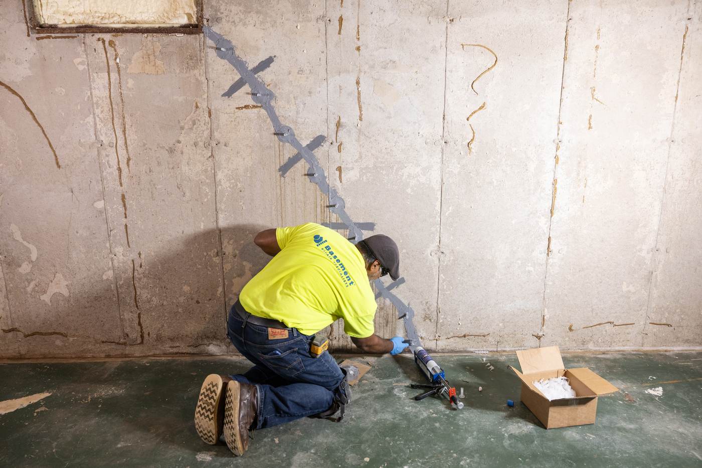Foundation crack repair in Grimsby Ontario
