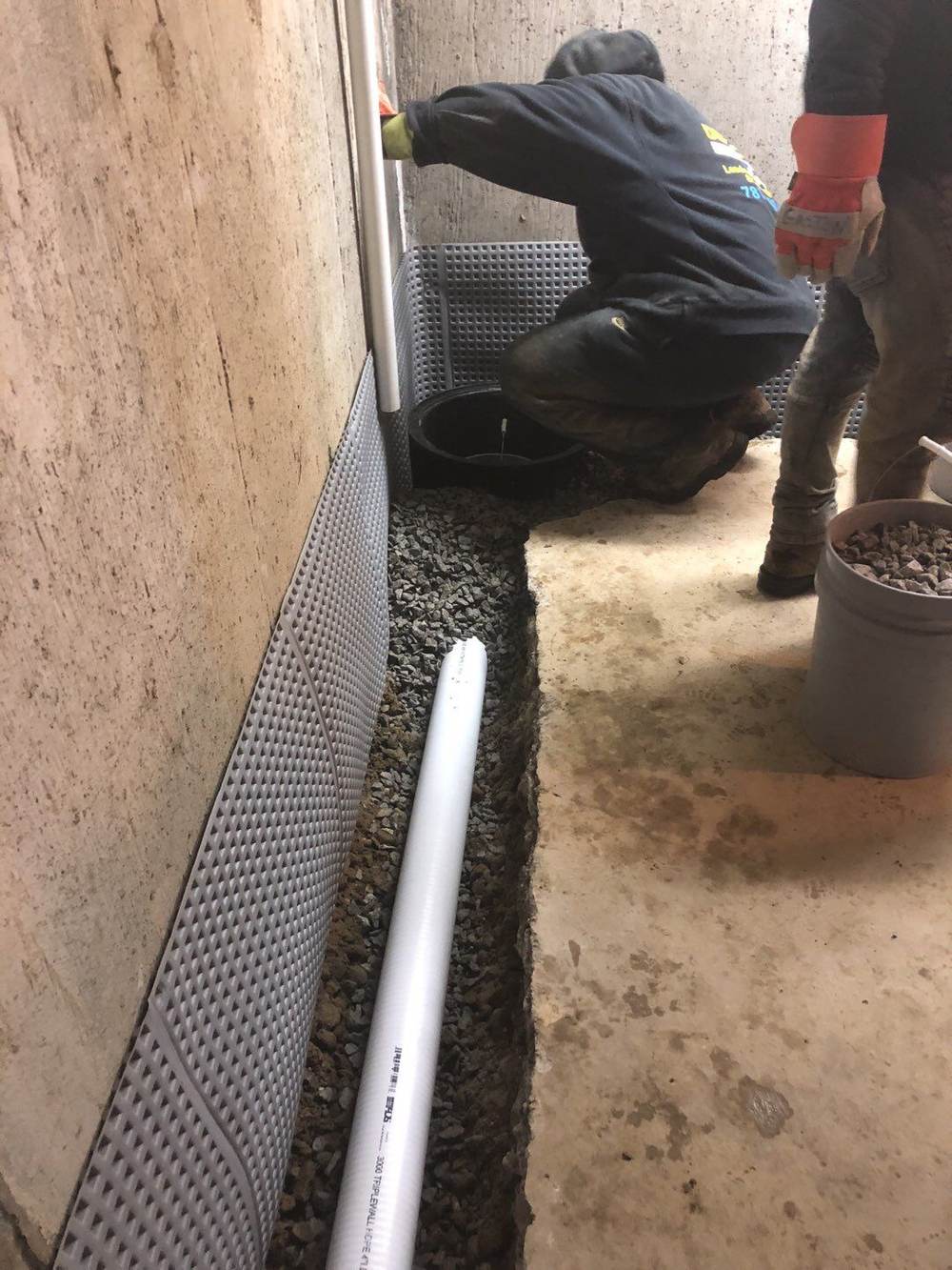 Interior basement waterproofing in Grimsby Ontario